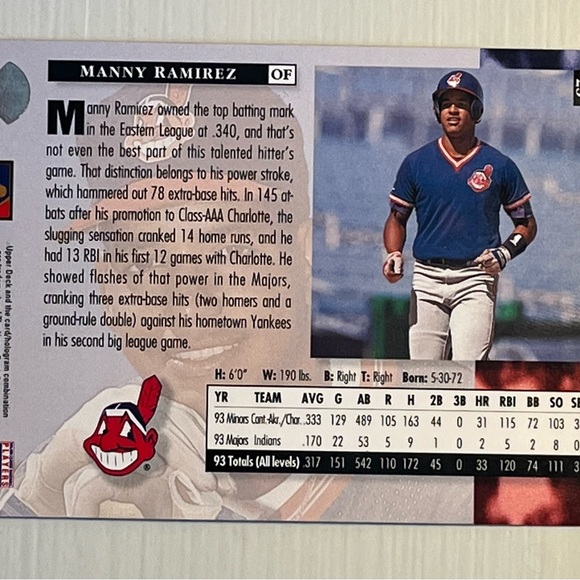 ⚾️🧢Lot of 3 - 1994, 1996, 1997 Upper Deck Manny Ramirez Baseball Cards - Picture 4 of 9